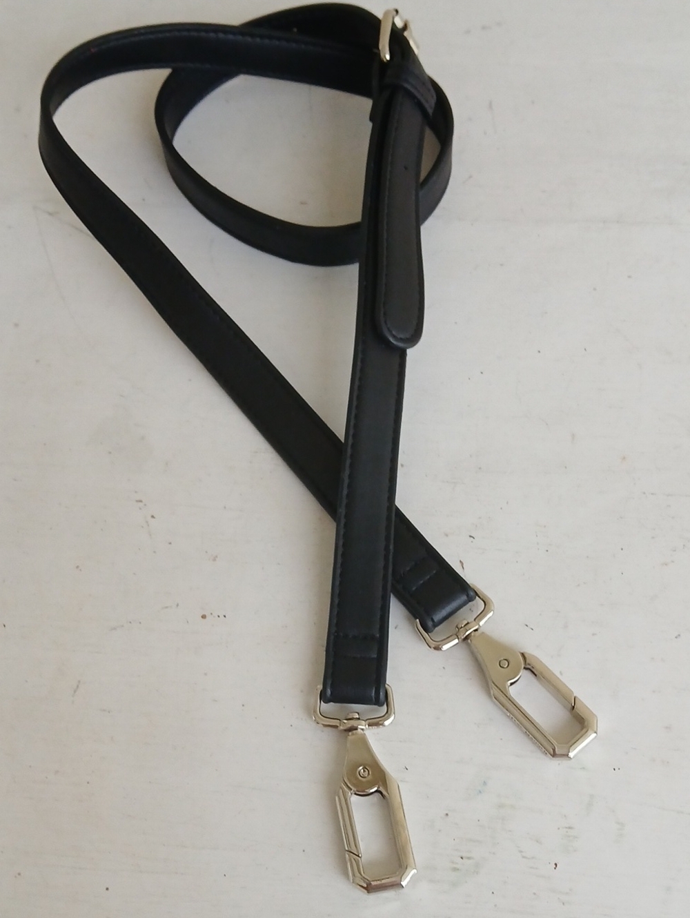 Black replacement Bag Strap with Silver tone Clasps